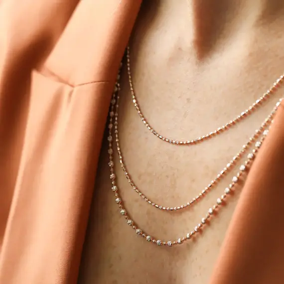 Rose and White Gold Chain with Dorica Detailed - 4