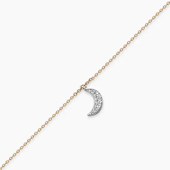 Rose Moon Pırlanta Taşlı Rose Altın Halhal - 3