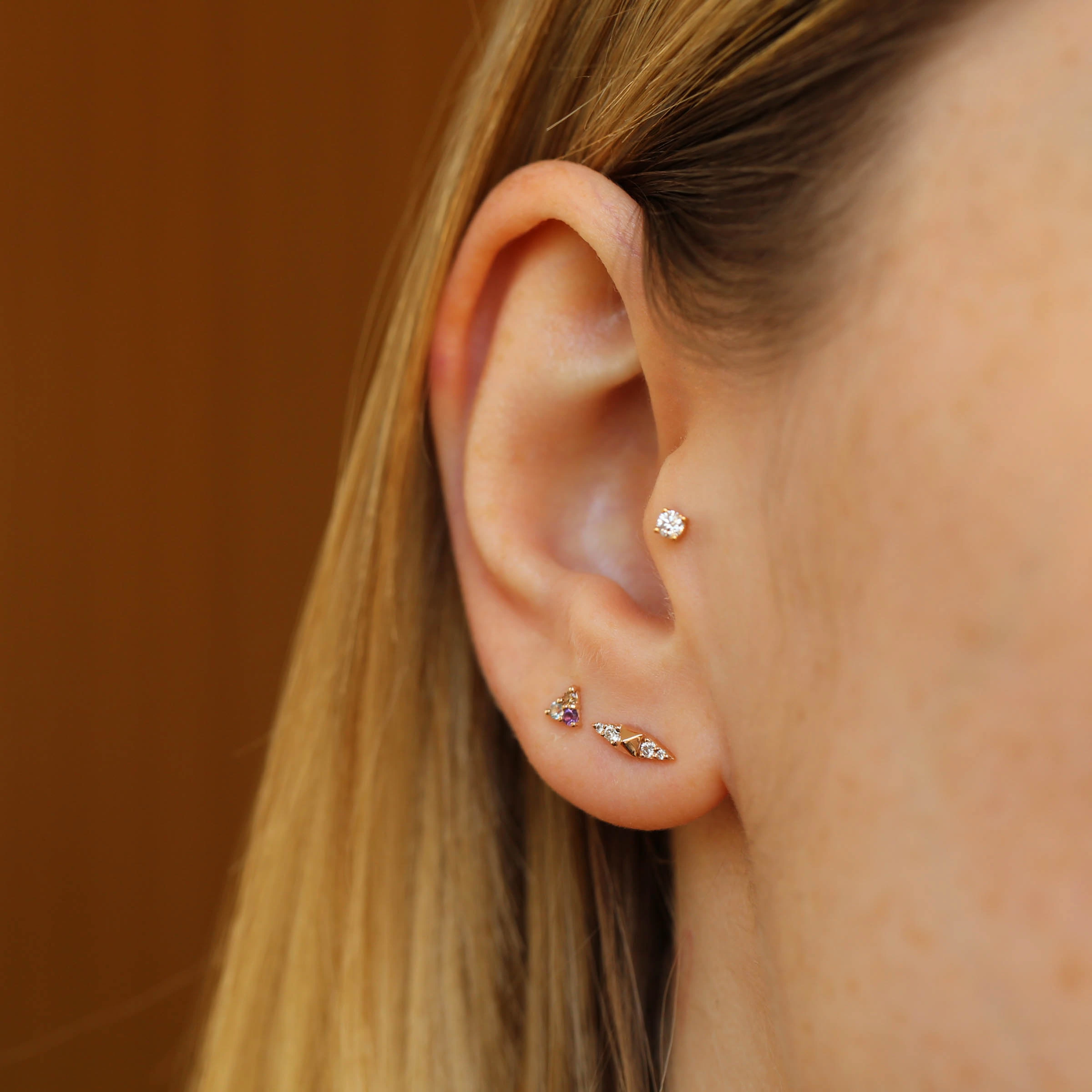 Rose Spike 0.05 CT Diamond Single Earring - Nev Jewellery (1)