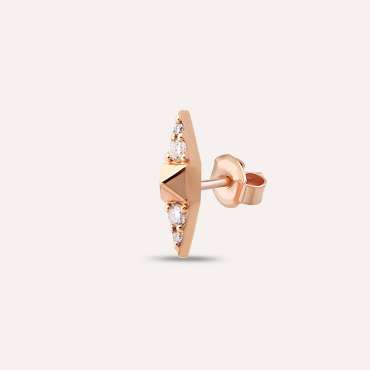 Rose Spike 0.05 CT Pırlanta Taşlı Tek Küpe - Nev Jewellery (1)