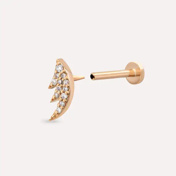 Rose Wing Diamond Rose Gold Piercing - 5