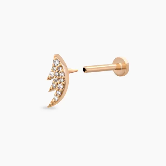 Rose Wing Diamond Rose Gold Piercing - 4