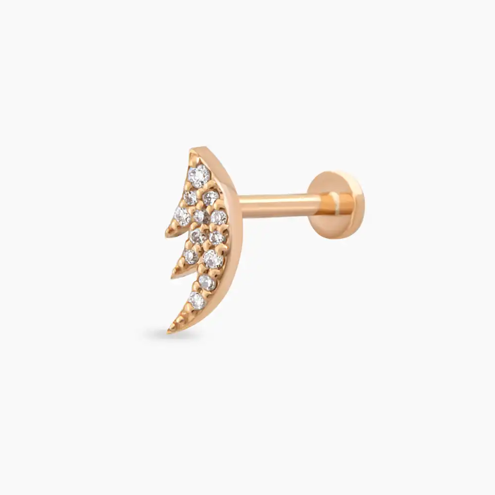 Rose Wing Pırlanta Taşlı Piercing - Nev Jewellery (1)