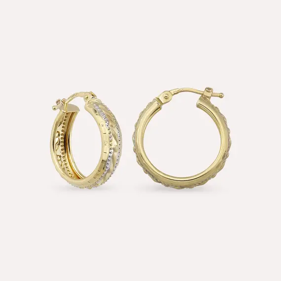 Sally Yellow Gold Hoop Earring - 1