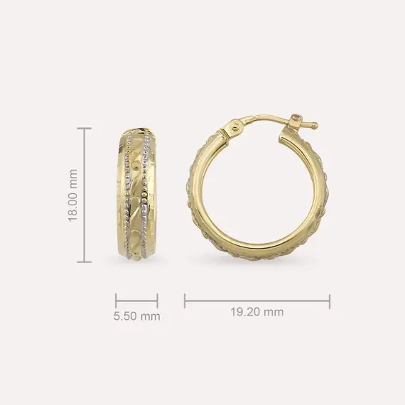 Sally Yellow Gold Hoop Earring - 3