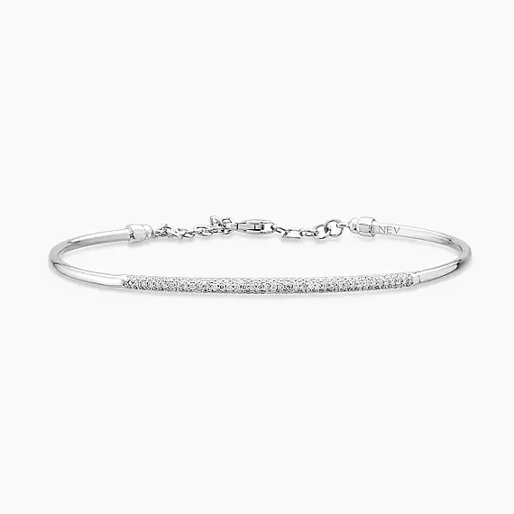 Sand White 0.37 CT Pırlanta Taşlı Beyaz Altın Bileklik - 1