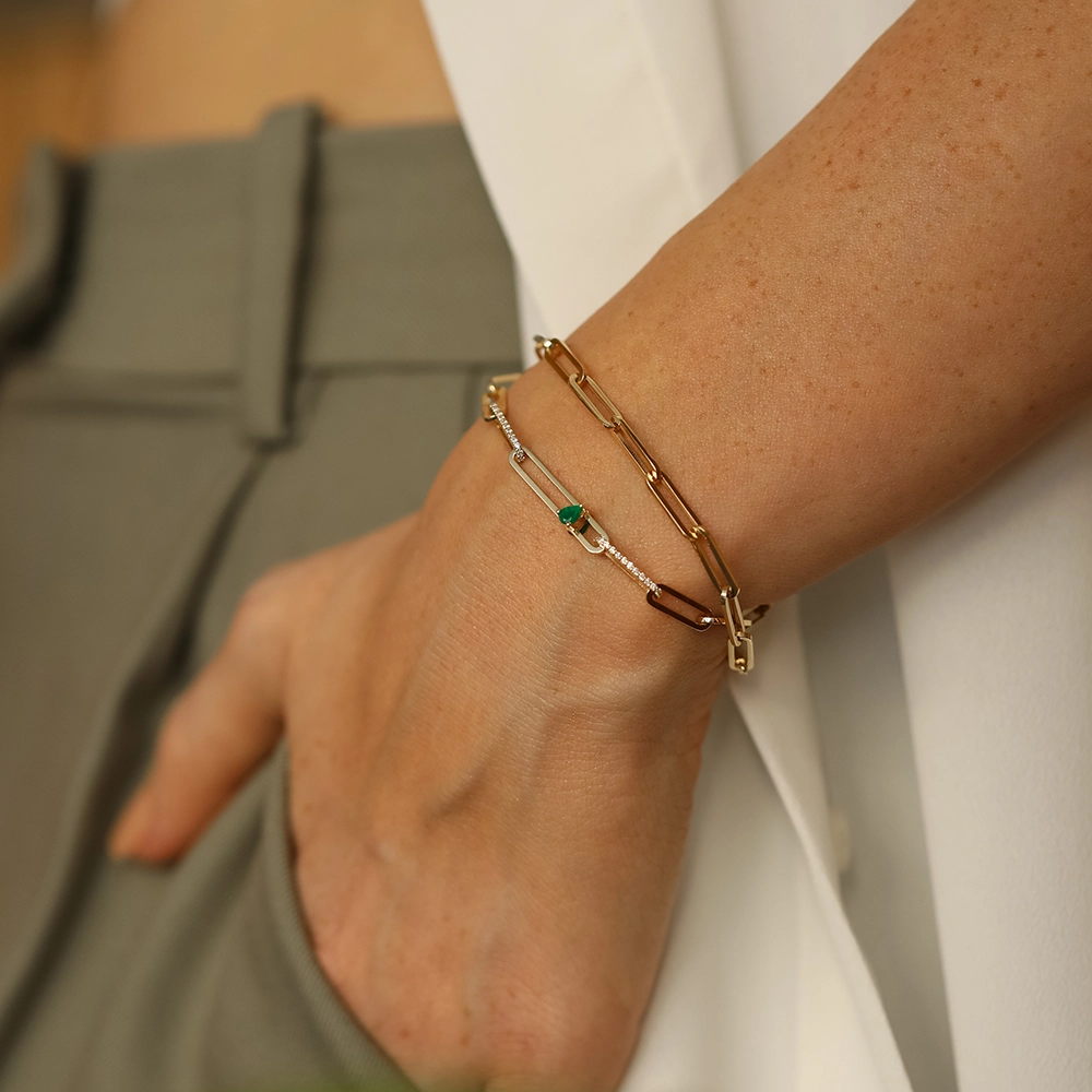 Sarı Altın Ataç Bileklik - Nev Jewellery (1)