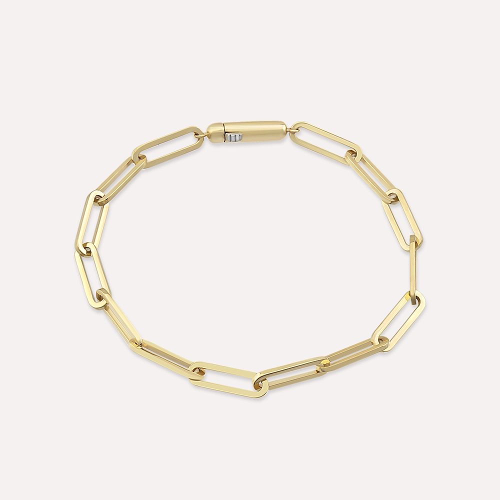 Sarı Altın Ataç Bileklik - Nev Jewellery (1)