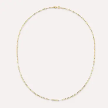Sarı Altın Kalemli Ataç Kolye Zinciri - Nev Jewellery (1)