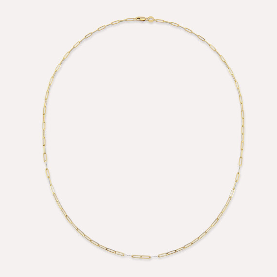 Sarı Altın Kalemli Ataç Kolye Zinciri - Nev Jewellery