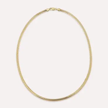Scale Sarı Altın Balıksırtı Kolye - Nev Jewellery (1)