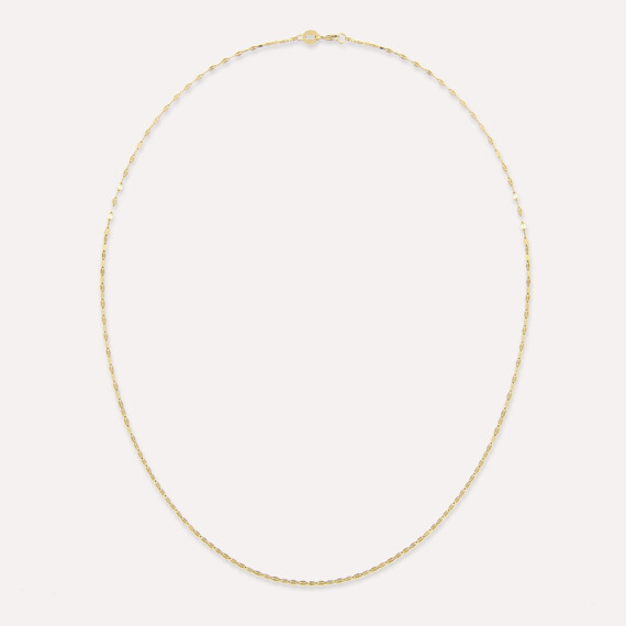 Scaly Sarı Altın Kolye Zinciri - Nev Jewellery