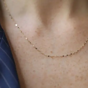 Scaly Sarı Altın Kolye Zinciri - Nev Jewellery (1)