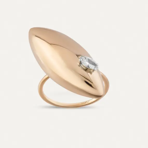 Scub 0.19 CT Pırlanta Taşlı Rose Altın Yüzük - 1