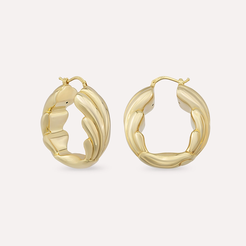 Seashell Yellow Gold Italian Earring - 2