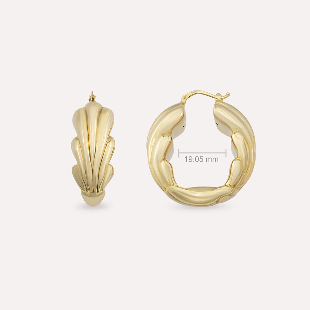 Seashell Yellow Gold Italian Earring - 3
