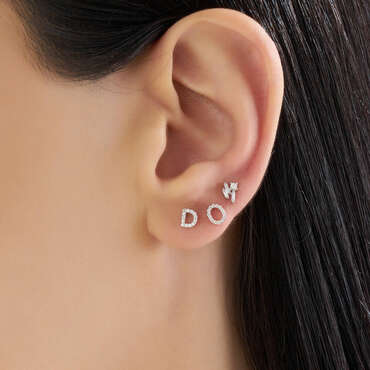 Seed 0.08 CT Baguette Cut Diamond White Gold Mini Single Earring - Nev Jewellery (1)