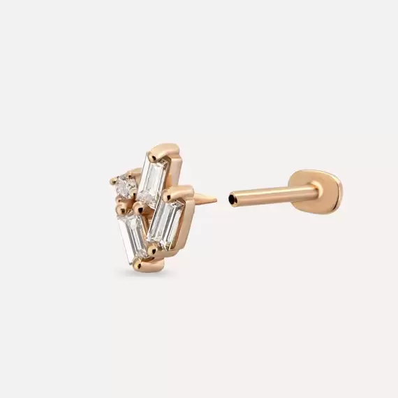 Seed 0.08 CT Diamond Rose Gold Piercing - 4