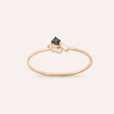 Seed 0.10 CT Black Diamond Rose Gold Ring - Nev Jewellery