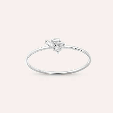 Seed 0.11 CT Baguette Cut Diamond White Gold Ring - Nev Jewellery