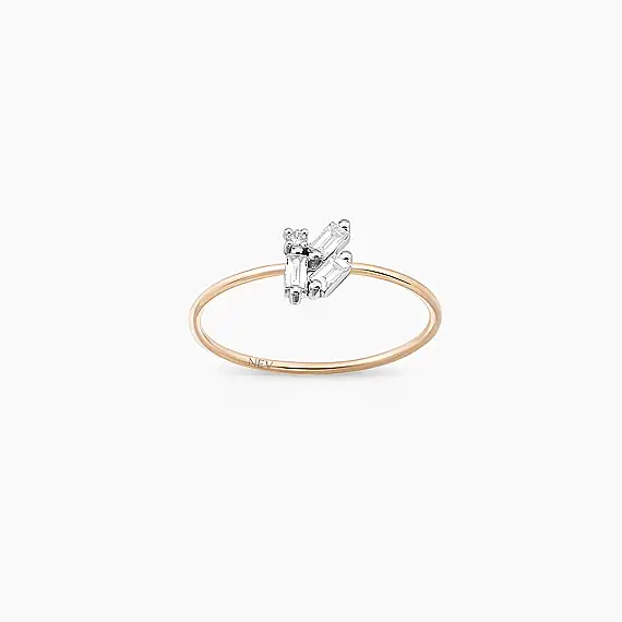 Seed 0.22 CT Baget Pırlanta Taşlı Yüzük - 1