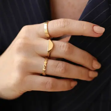 Sella Sarı Altın Yüzük - Nev Jewellery (1)