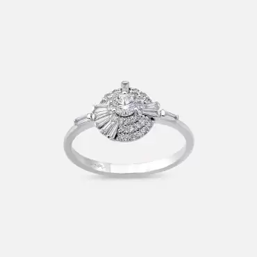 Shay 0.52 CT Trapez Kesim Pırlanta Taşlı Beyaz Altın Yüzük - Nev Jewellery (1)