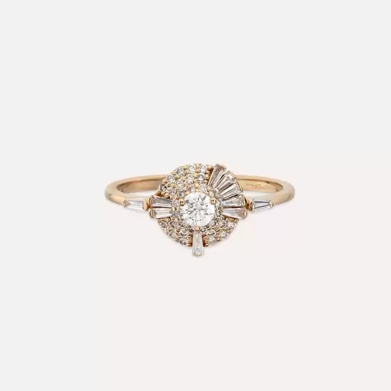 Shay 0.52 CT Trapeze Cut Diamond Rose Gold Ring - 6