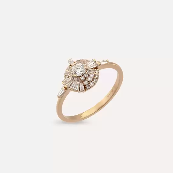 Shay 0.52 CT Trapeze Cut Diamond Rose Gold Ring - 5