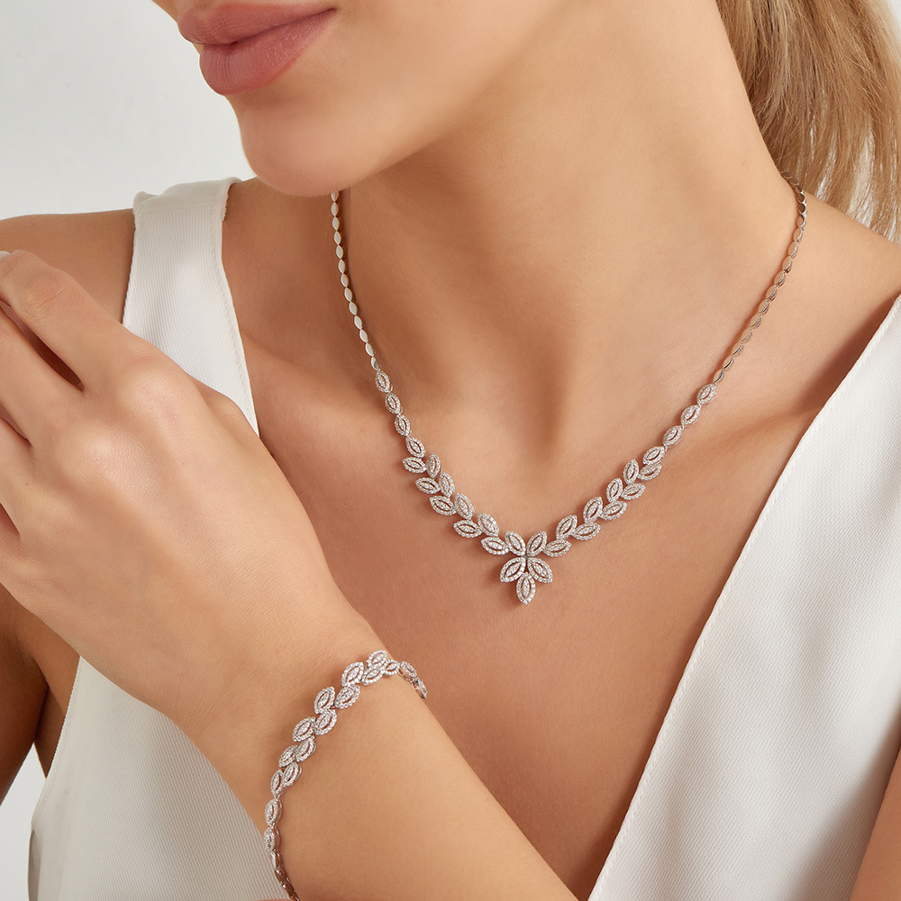 Sheen 1.45 CT Pırlanta Taşlı Beyaz Altın Bileklik - 3