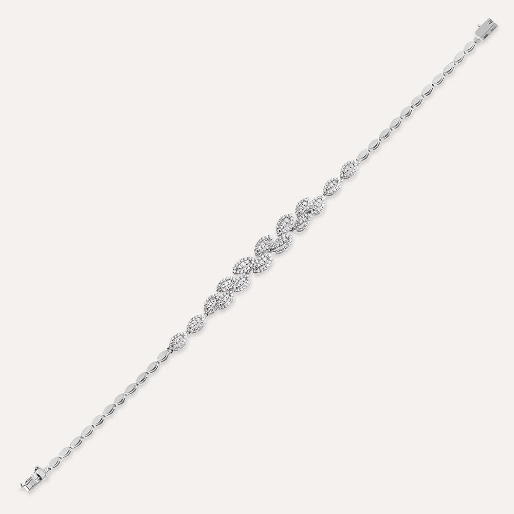 Sheen 1.45 CT Pırlanta Taşlı Beyaz Altın Bileklik - 4