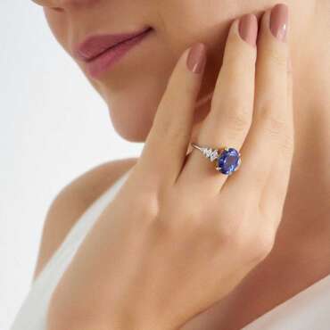 Shelley 5.01 CT Tanzanite and Marquise Cut Diamond Ring - Nev Jewellery (1)