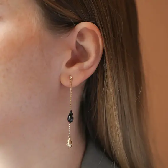 Shore Yellow Gold Dangling Earring - 2