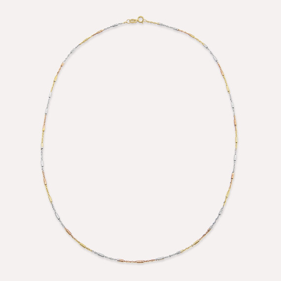 Shuck 3 Renk Altın Zincir Kolye - Nev Jewellery