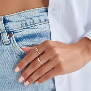 Sienna 0.40 CT Baguette Cut Diamond Rose Gold Half Eternity Ring - Nev Jewellery (1)