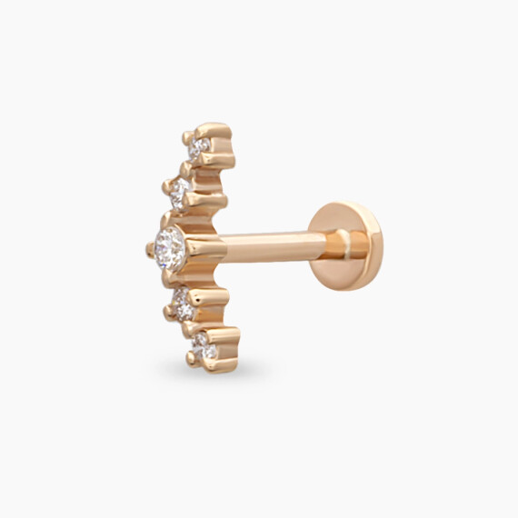 Sky Diamond Rose Gold Piercing - Nev Jewellery