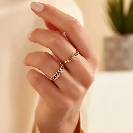 Snary Marquise Cut Diamond Rose Gold Ring - 2