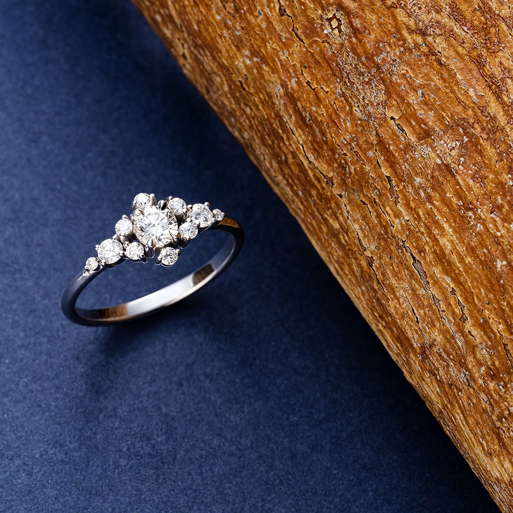 Snow 0.58 CT Pırlanta Taşlı Beyaz Altın Yüzük - Nev Jewellery (1)