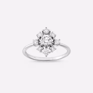 Snow Hake 0.77 CT Pırlanta Taşlı Beyaz Altın Yüzük - Nev Jewellery (1)