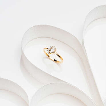 Sofia 0.59 CT Oval Cut Diamond Yellow Gold Ring - Nev Jewellery