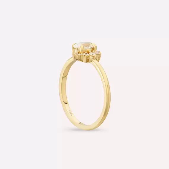 Sofia 0.61 CT Oval Cut Diamond Yellow Gold Ring - 5