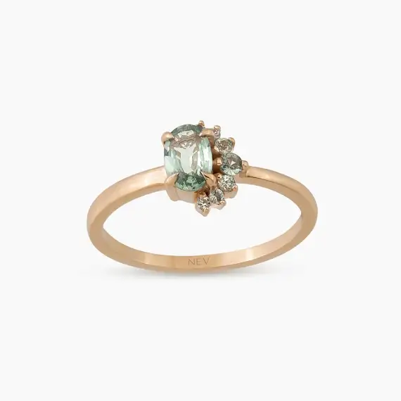 Sofia Green Sapphire Rose Gold Ring - 1