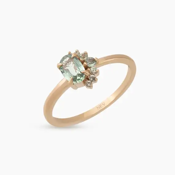 Sofia Green Sapphire Rose Gold Ring - 4