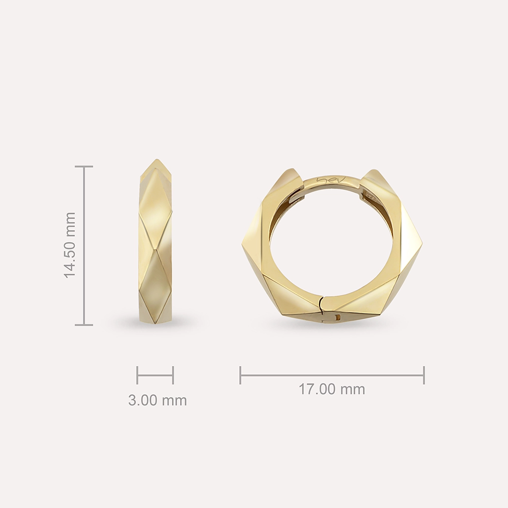Soleil Yellow Gold Hoop Earring - 3
