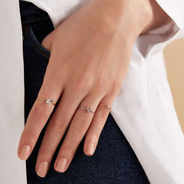 Solid 0.05 CT Baguette Cut Diamond Rose Gold Ring - Nev Jewellery (1)