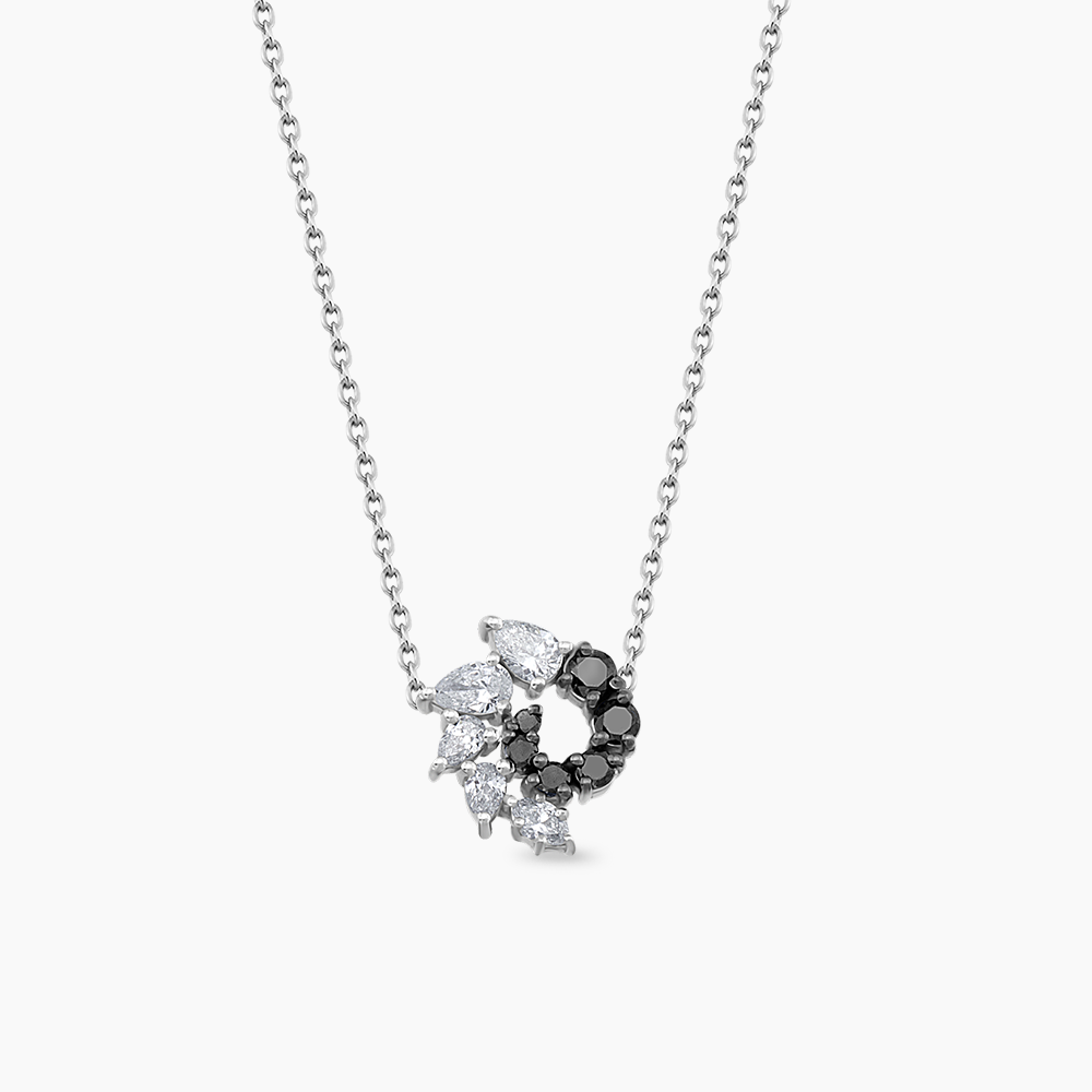 Sophia 0.47 CT Siyah Pırlanta Taşlı Beyaz Altın Kolye - 2