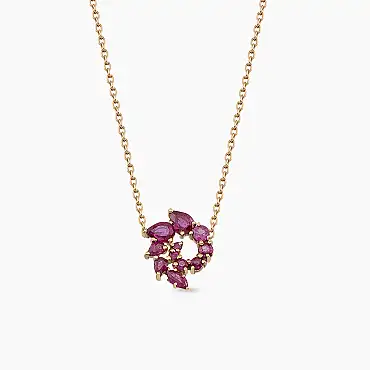 Sophia 0.75 CT Yakut Taşlı Rose Altın Kolye - Nev Jewellery (1)