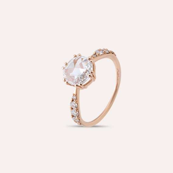 Madison 1.35 CT Rose Cut Diamond and Diamond Ring - 3