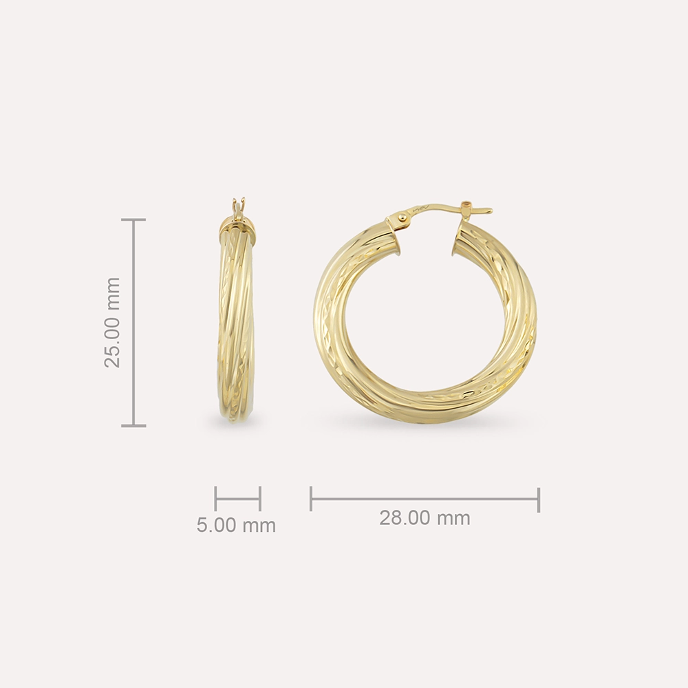 Soul Yellow Gold Hoop Earrings - 3