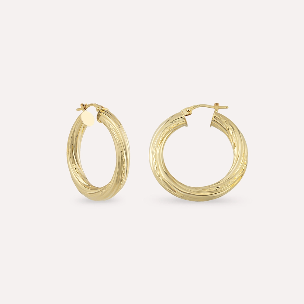 Soul Yellow Gold Hoop Earrings - 1